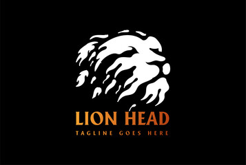 Paint Fire Tribal Lion Head Face Logo Design Vector