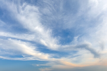 Naklejka na ściany i meble Blue sky with clouds. Beautiful, natural background.