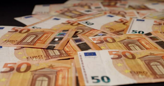 50 Euro banknotes as background and pattern