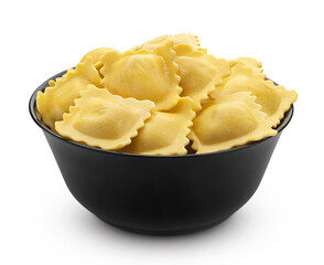 Ravioli pasta isolated on white background 
