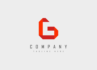 Initial Letter G and C Logo. Geometric Shape Origami Style isolated on Grey Background. Usable for Business, Technology and Branding Logos. Flat Vector Logo Design Template Elements.