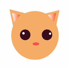Cute cat vector illustration. Pet  with big eyes colorful art.