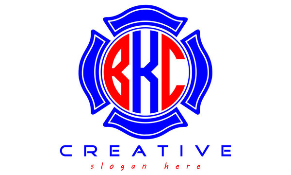 BKC three letters circle monogram initial geometric curves logo design