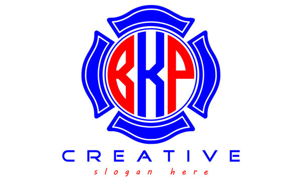 BKP three letters circle monogram initial geometric curves logo design