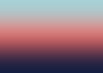 Smooth Color Blend, Multi Colored Gradient Background. Modern and trendy abstract background with a defocused and blurred gradient. Dark blue, coral and light blue colors