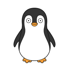 Cute cartoon vector illustration of a penguin