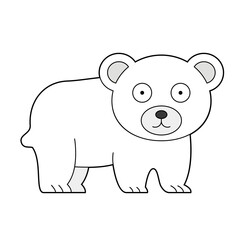 Obraz na płótnie Canvas Cute cartoon vector illustration of a polar bear