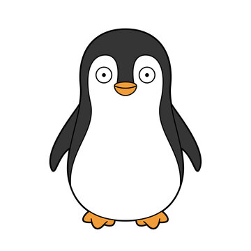 Cute cartoon vector illustration of a penguin