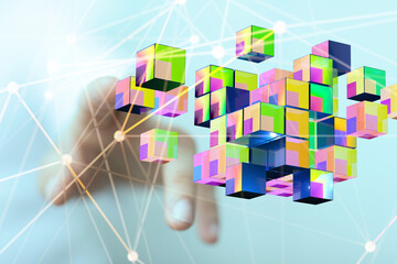 Big data and artificial intelligence concept. Machine learning and cyber mind domination