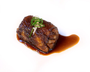 Traditional Japanese cuisine, traditional Asian food, glazed boneless rib