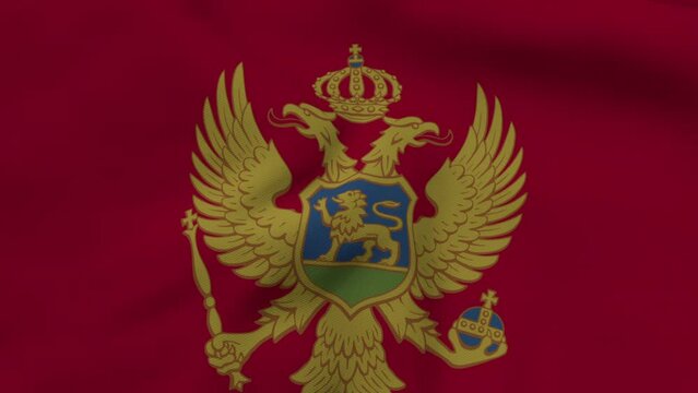 Montenegro flag, flag fluttering like in the wind
