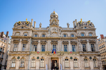 Fototapeta na wymiar L'hôtel de ville de Lyon Terreaux 