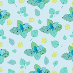 Mint Pattern.Herb pattern.Design for print ,Packaging,Cover