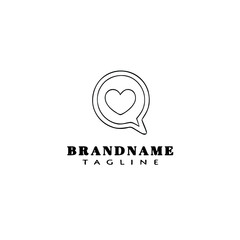 love logo icon cartoon design template black isolated cute illustration