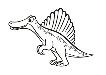 spinosaurus dinosaur cartoon isolated on white