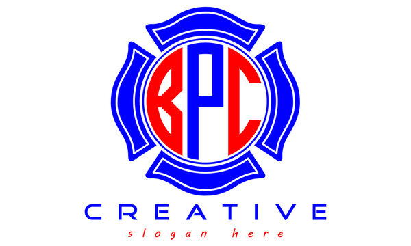 BPC three letters circle monogram initial geometric curves logo design