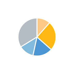 Chart, column graph, infographic element. Finance and economy with yellow vector