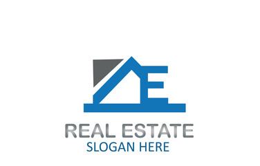 Letter AE Real Estate Logo Design Vector