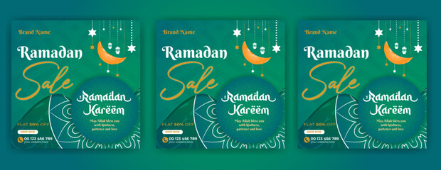 Ramadan Kareem Sales Social Media Post Design Web Banner Template