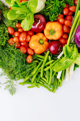 Colorful fresh vegetable for diet on white background.