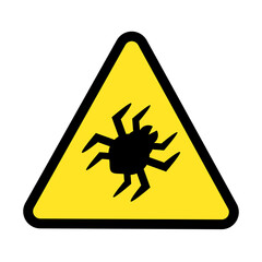 Caution Bug Danger Yellow Triangle Warning Sign