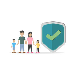flat design vector family insurance illustration