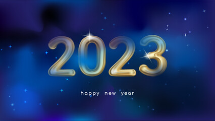 Holiday vector illustration of gold metal numbers 2023