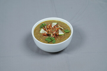Indian Traditional Hyderabadi Beef Halim bowl