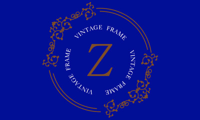 Vector illustration of logo, monogram, invitation, flyer, menu, brochure, background or any desired idea on a dark background with the letter Z