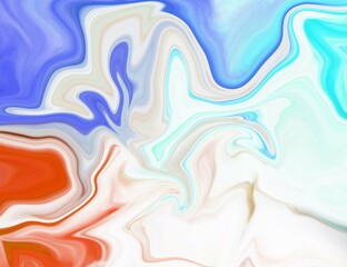 Ink color mix paint falling on water Colorful ink in water, 3D Rendering.