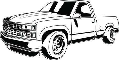 OBS Pick up truck graphic vector 