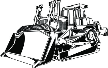 Bulldozer Heavy Equipment Vector graphic - obrazy, fototapety, plakaty