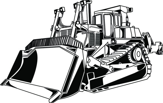 Bulldozer Heavy Equipment Vector graphic