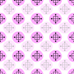 Obraz premium seamless repeat pattern with simple hand drawn motif in pink color on a white background perfect for fabric, scrap booking, wallpaper, gift wrap projects