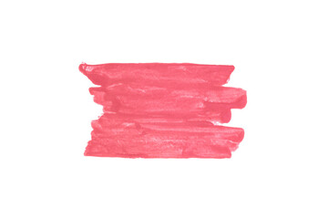 Pink-Red colorwater brush strokes paint on white background,Abstract color	