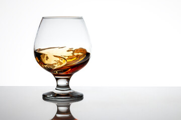 Brandy glass in motion