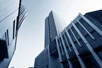 Low angle view of business office building