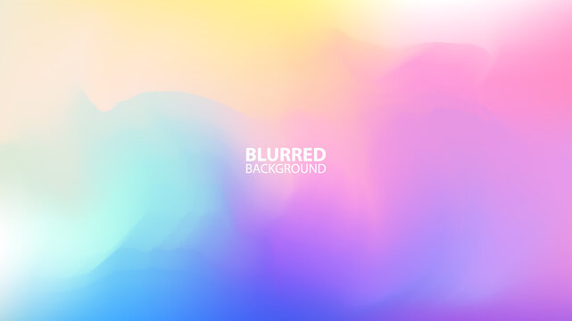 Multi colored blurred background with abstract light blurred color gradient. Smoke effect banner for your creative graphic design. Vector illustration.	