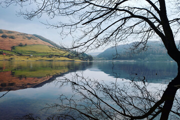 Ladybower Reservoir in the Dark Peak of the Peak District, Derbyshire, UK