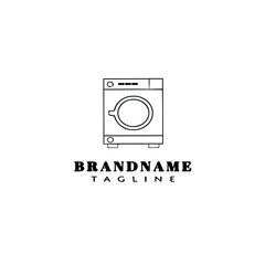 washing machine logo cartoon icon design template black isolated vector illustration