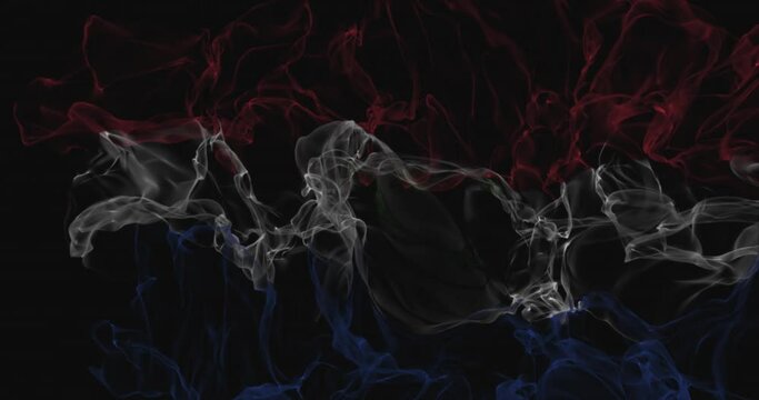 flag Paraguay  turns into smoke. State weakening concept, alpha channel. 