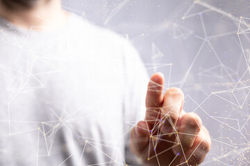 Abstract network of physical devices on the Internet using a network connection with statistics...
