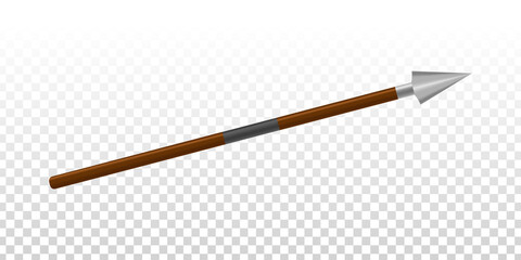 Vector realistic isolated short spear on the transparent background.