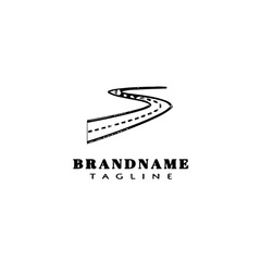 road logo cartoon icon design template black isolated vector illustration