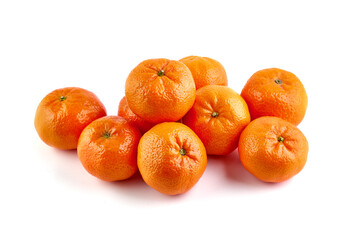 Fresh tangerine, isolated on white background.