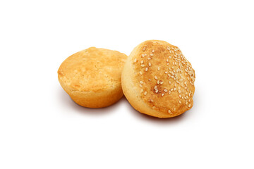 Traditional Australian Mini meat pies from shortbread with white background
