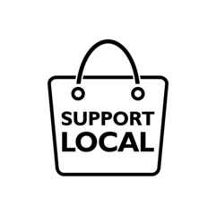 Support local shop icon isolated on white background