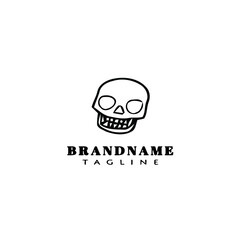 skull logo cartoon icon design template vector