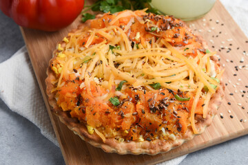 tarta de queso tomate y zanahoria