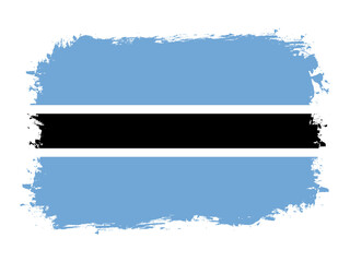 flag of Botswana on brush painted grunge banner - vector illustration